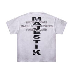 Off‑White Washed Vintage Hand Graphic Double‑Sided Band‑Style T‑Shirt