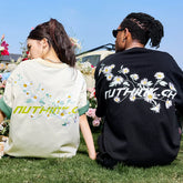 Nuthink Daisy Embroidered Letter Short Sleeve T-shirt American Retro Trendy Brand Couple Men and Women 2026 Summer New Collection