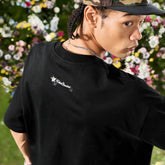 Nuthink American retro trendy brand leopard print pentagram letter embroidery short sleeved men's T-shirt women 2026 new summer