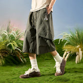 Nuthink American Trendy Brand Loose Wide Leg Seven Leg Splicing Multi Pocket Shorts for Men, 2026 New Summer Collection