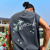 Nuthink Embroidered Flower Letter Tank Top American Retro Trendy Brand Loose Sleeveless Men's and Women's 2026 Summer New Collection