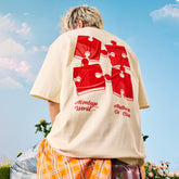 Nuthink Heavy Embroidery Puzzle Short Sleeve T-shirt American Trendy Brand Loose Half Sleeve Couple New Summer 2026