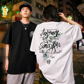 Nuthink trendy letter short sleeved T-shirt American heavyweight 280g floral half sleeved T-shirt for men and women summer 2026