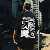 Nuthink American Trendy Brand Letter T-shirt Men's Trendy Couple Large Short Sleeve Summer Loose Half Sleeve Men's Style
