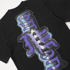 Black Mixed Emotion Cherub Angel Graphic Double‑Sided Short Sleeve T‑Shirt