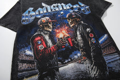 Vintage Black Band Motorcycle Double‑Sided Graphic T‑Shirt