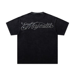 Black Washed Vintage Double‑Sided Portrait Band‑Style Graphic T‑Shirt