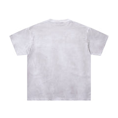 Off‑White Washed Vintage Bulldog Graphic Band‑Style T‑Shirt