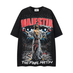 Vintage Black Majestik Games Graphic Short‑Sleeve T‑Shirt