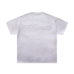 Off‑White Washed Vintage Angel Mythology Double‑Sided Graphic Band‑Style T‑Shirt