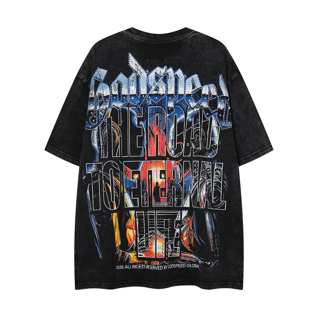 Vintage Black Metal Band Double‑Sided Graphic T‑Shirt