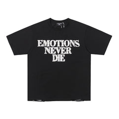 Black Mixed Emotions "Emotions Never Die" Double‑Sided Print Short Sleeve T‑Shirt