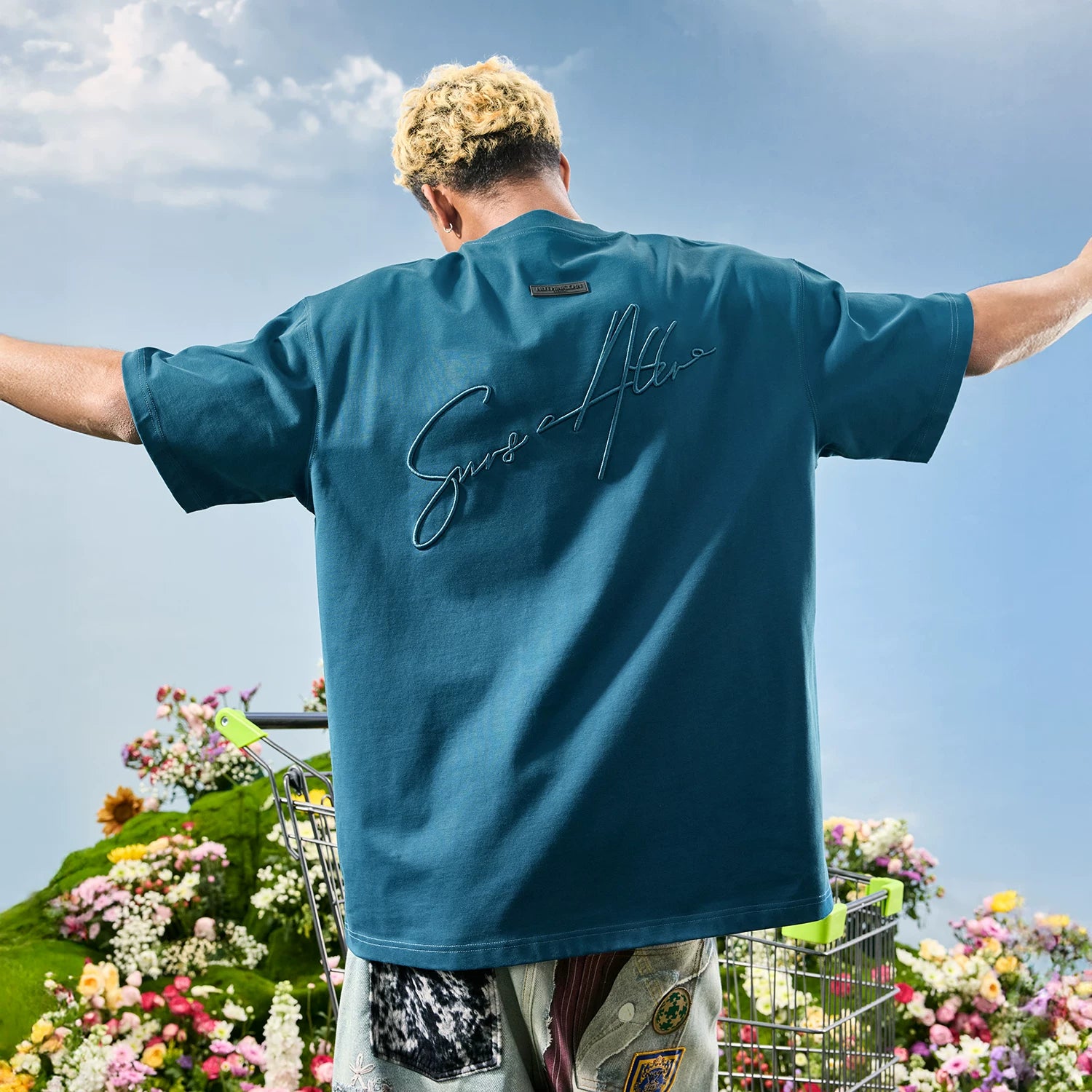 Nuthink American Retro Trendy Brand Embroidered Letter T-shirt Men's Short Sleeve Street Loose Women's 2026 Summer New Style