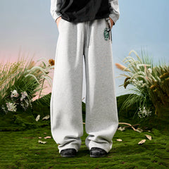 American retro sweatpants, straight leg wide leg pants, thick and loose pants, casual and plush pants for men, spring 2026