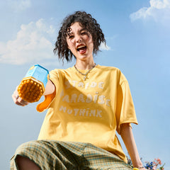 Nuthink American Trendy Sorona Cool Letter Embroidered Short Sleeve T-shirt Loose Men and Women 2026 New Summer Edition