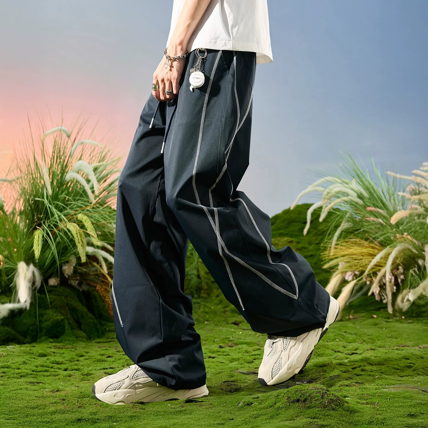 Nuthink American Trendy Brand Casual Sports Pants Hasselblad Line Deconstruction Men's Pants Quick Drying 2026 New Autumn Edition
