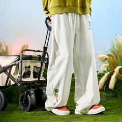 Nuthink American Embroidered Pants with Wide Legs and Velvet, Street Loose Men's Style, Spring 2026