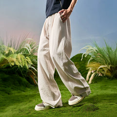 Nuthink American Trendy Brand Hanging Wide Leg Pants Loose Splicing Bent Knife Pants Men's Cool 2026 New Autumn Edition