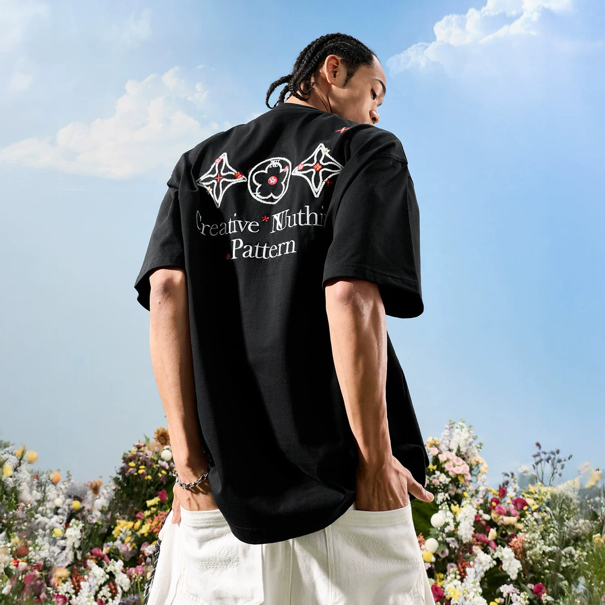 Nuthink American Retro Trendy Brand Embroidered Letter Flower Short sleeved T-shirt for Men and Women Solona Cool Feeling 2026 New Edition