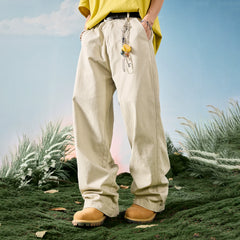 Nuthink American retro fashion brand workwear wide leg pants logging pants casual loose pants men's spring 2026