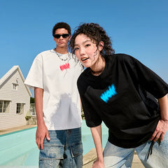 Nuthink Dopamine Letter Pure Cotton Short Sleeve T-shirt Thin American Trendy Brand Half Sleeve Men's and Women's New Style for Summer 2026