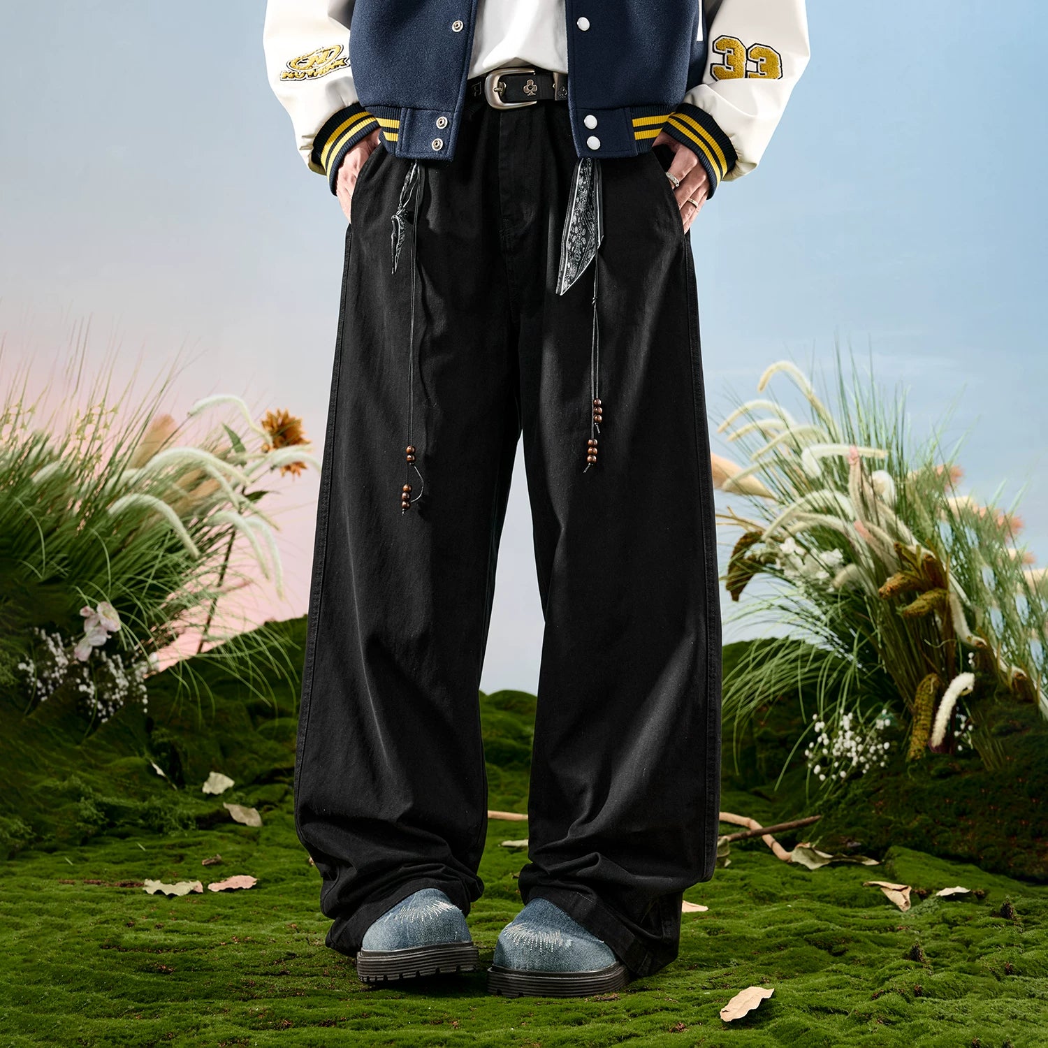 Nuthink American retro workwear logging pants loose and plush thick casual pants men's winter new 2026
