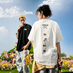 Nuthink American Embroidery Sausage Dog Dog T-shirt Men's Short Sleeve Women's Couple Letter 2026 Summer New Edition