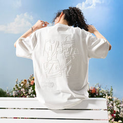 Nuthink American Trendy Brand Embroidery Puzzle Letter Short Sleeve Men's T-shirt Women's Couple Loose 2026 Summer New Style
