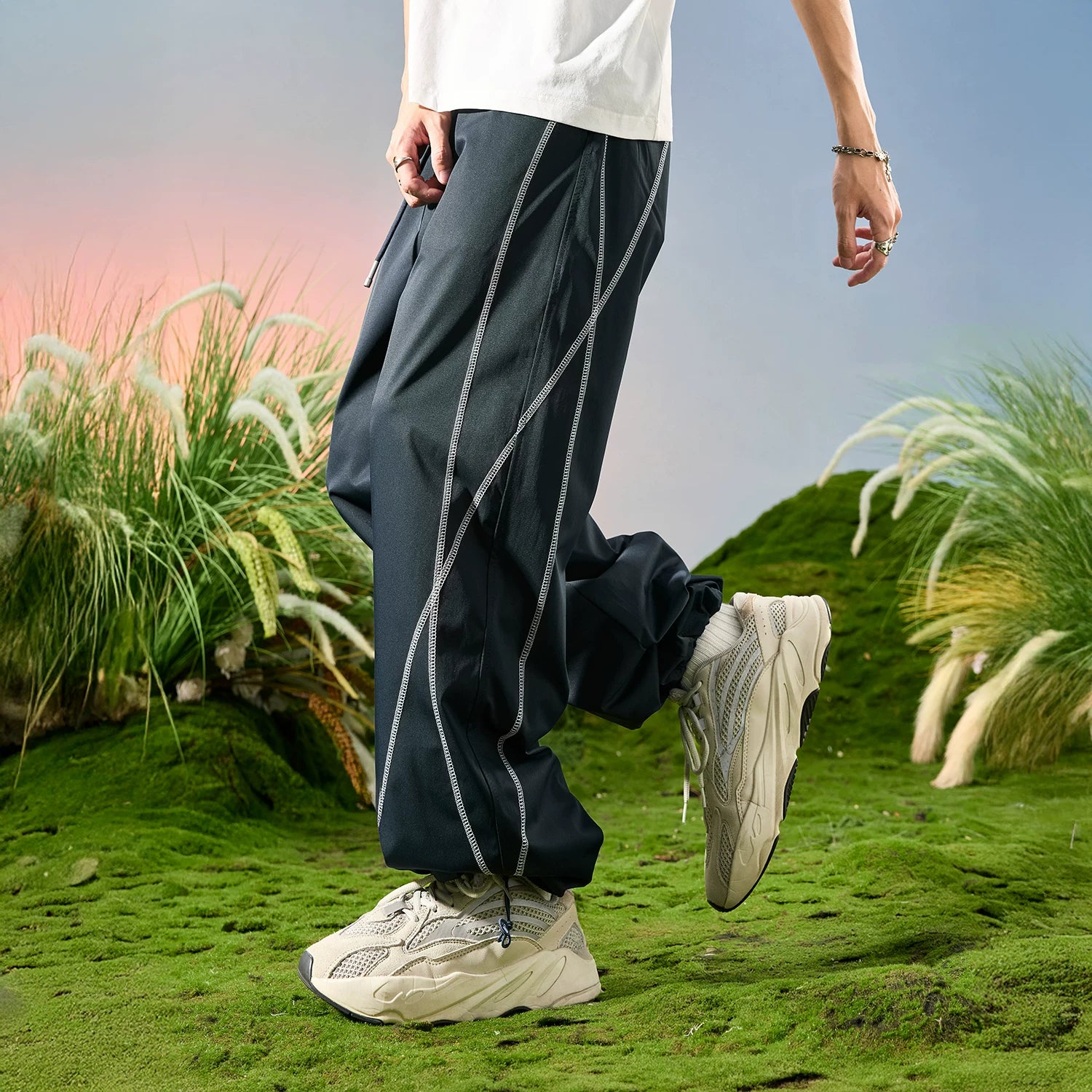 Nuthink American Trendy Brand Casual Sports Pants Hasselblad Line Deconstruction Men's Pants Quick Drying 2026 New Autumn Edition