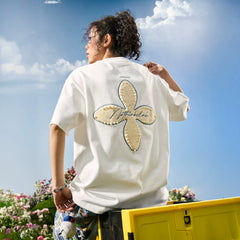 Nuthink Heavy Industries Embroidered Premium Pearl T-shirt Men's Short Sleeve Women's American Retro 2026 Summer Collection