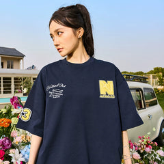 Nuthink American retro embroidered letter towel embroidered short sleeved T-shirt trendy brand for couples in summer 2026