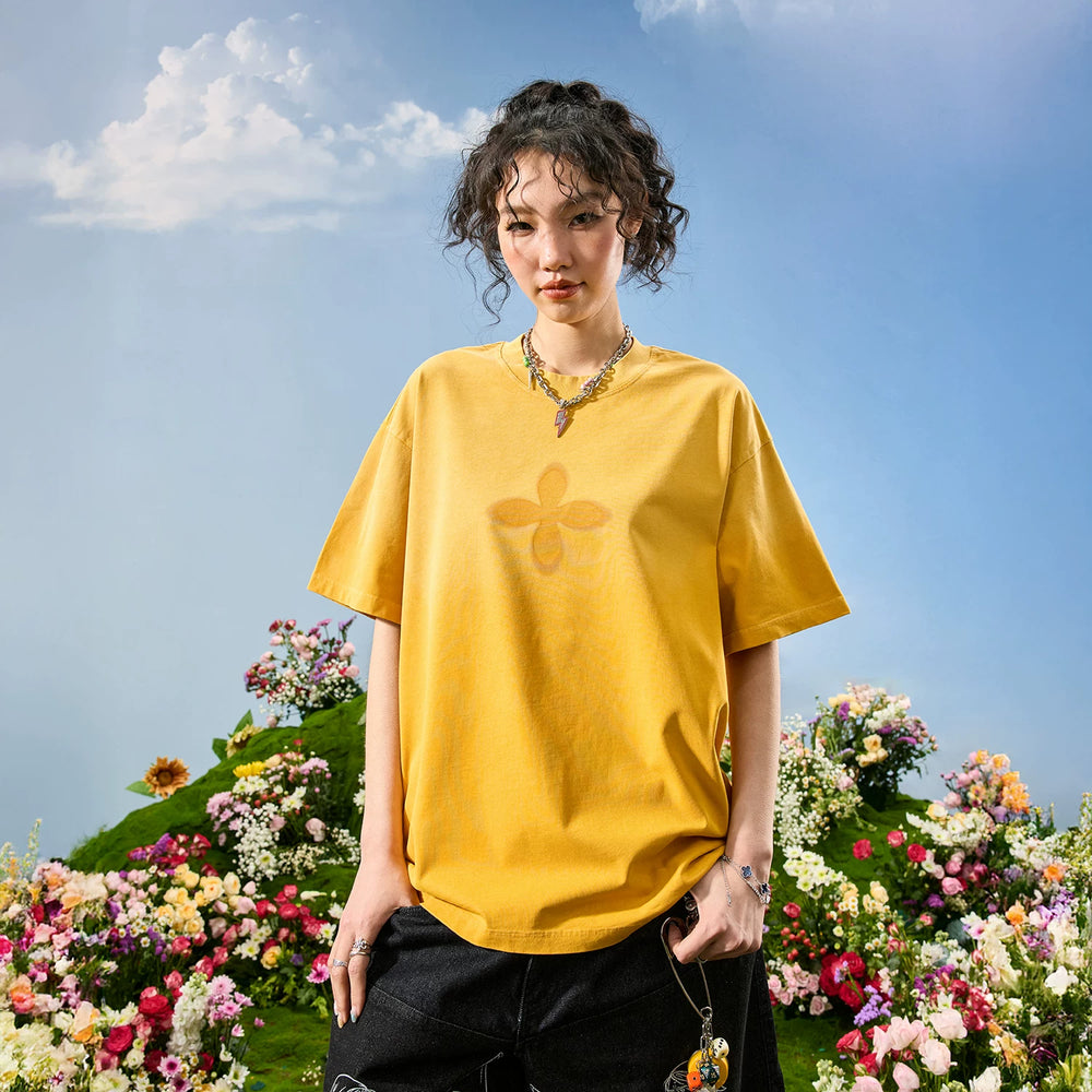 Nuthink American Trendy Brand Retro Washed Water Aging Gradient Spray Horse Willow Short sleeved Men's and Women's T-shirts Summer 2026