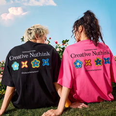 Nuthink Heavy Petal Flower Embroidery T-shirt High end American Short sleeved Loose Couple Summer 2026