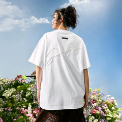 Nuthink American Retro Trendy Brand Embroidered Letter T-shirt Men's Short Sleeve Street Loose Women's 2026 Summer New Style