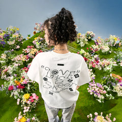 Nuthink American Retro Trendy Brand Embroidered Letter Clover Short sleeved T-shirt for Men and Women, 2026 Summer New Collection