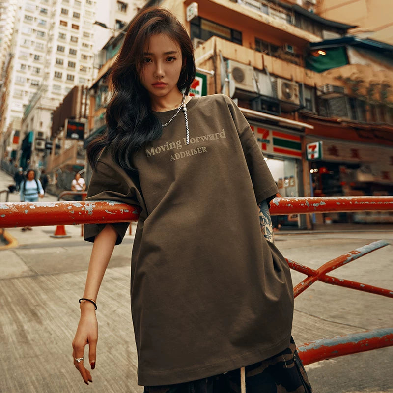 Nuthink trendy letter short sleeved T-shirt heavyweight American 280g half sleeved T-shirt for men and women summer 2026