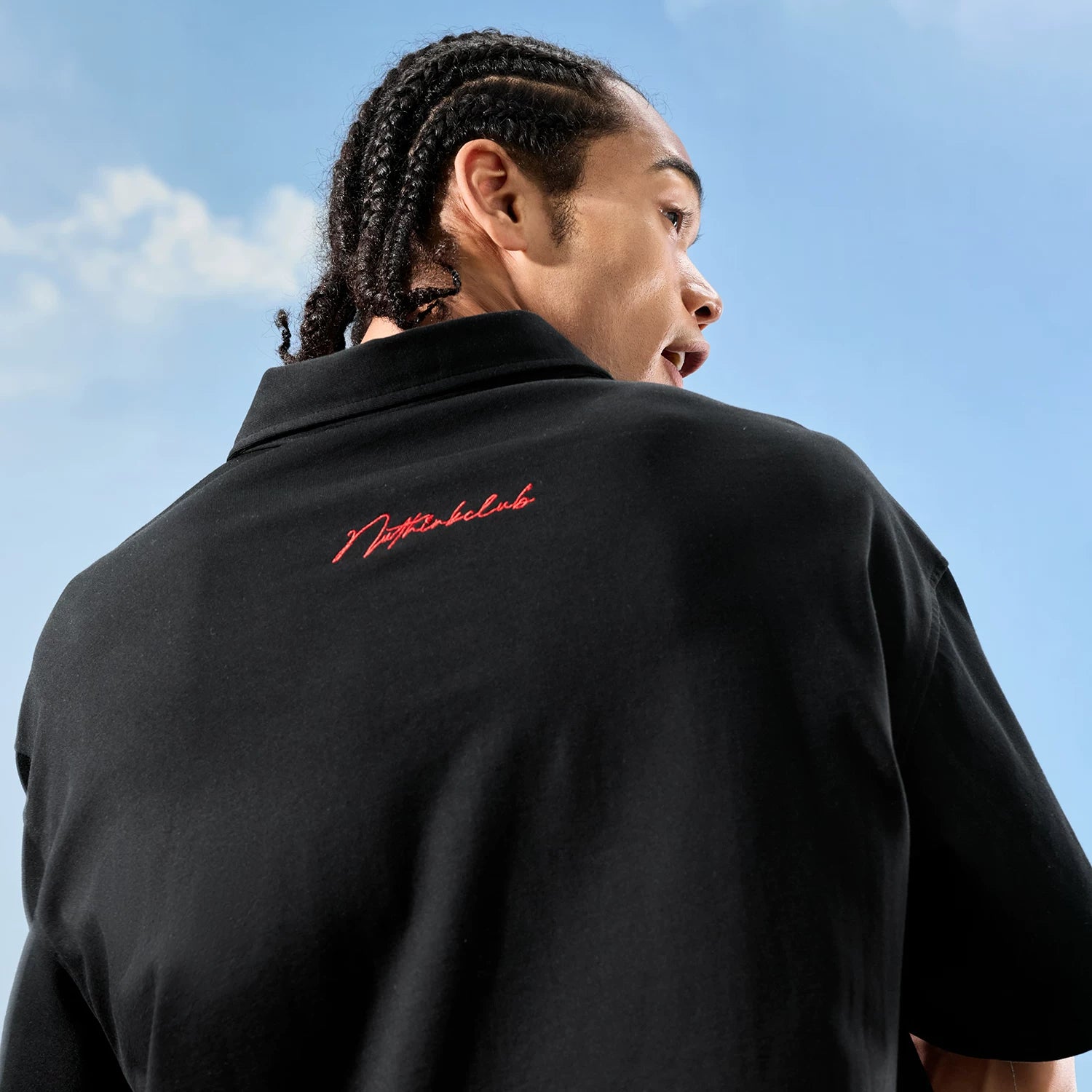 Nuthink American retro fashion brand embroidered letters POLO shirt short sleeved men's fashion women 2026 summer new item