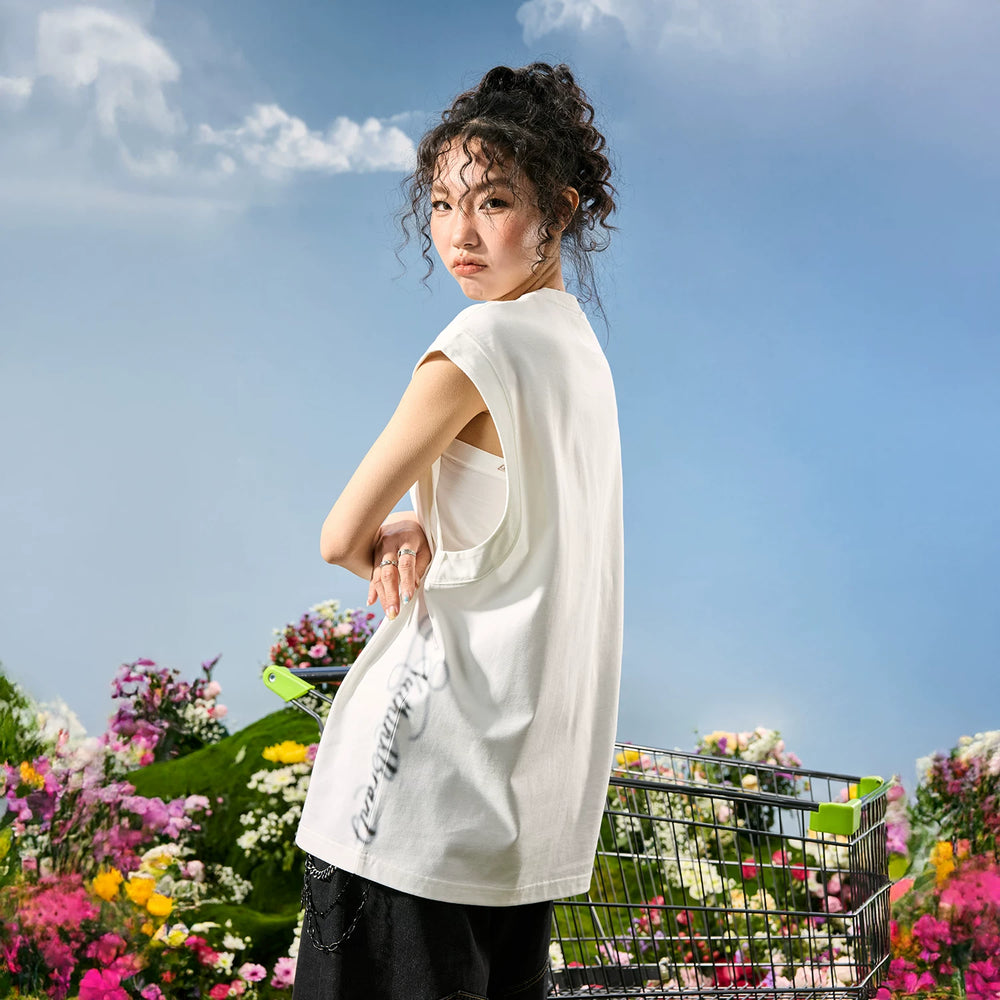 Nuthink American retro trendy brand camisole sleeveless loose fit men's and women's letter 2026 summer new item