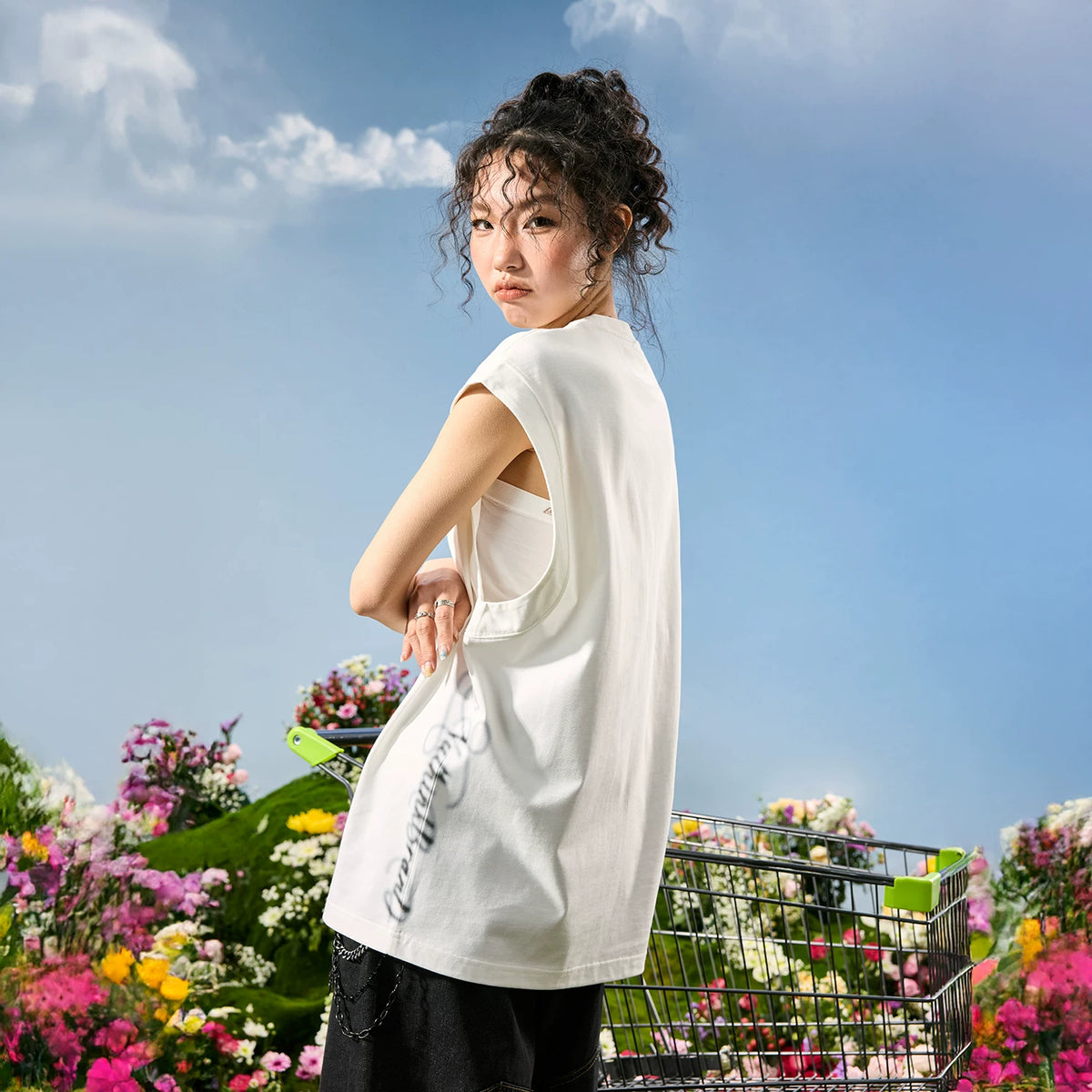 Nuthink American retro trendy brand camisole sleeveless loose fit men's and women's letter 2026 summer new item