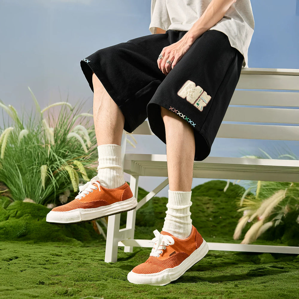 Nuthink American Trendy Brand Color blocked Letter Embroidered Men's Shorts Men's Pentagram Mid Pants 2026 New Summer