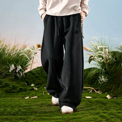American retro sweatpants, straight leg wide leg pants, thick and loose pants, casual and plush pants for men, spring 2026
