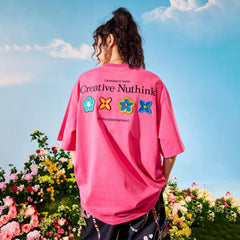 Nuthink Heavy Petal Flower Embroidery T-shirt High end American Short sleeved Loose Couple Summer 2026