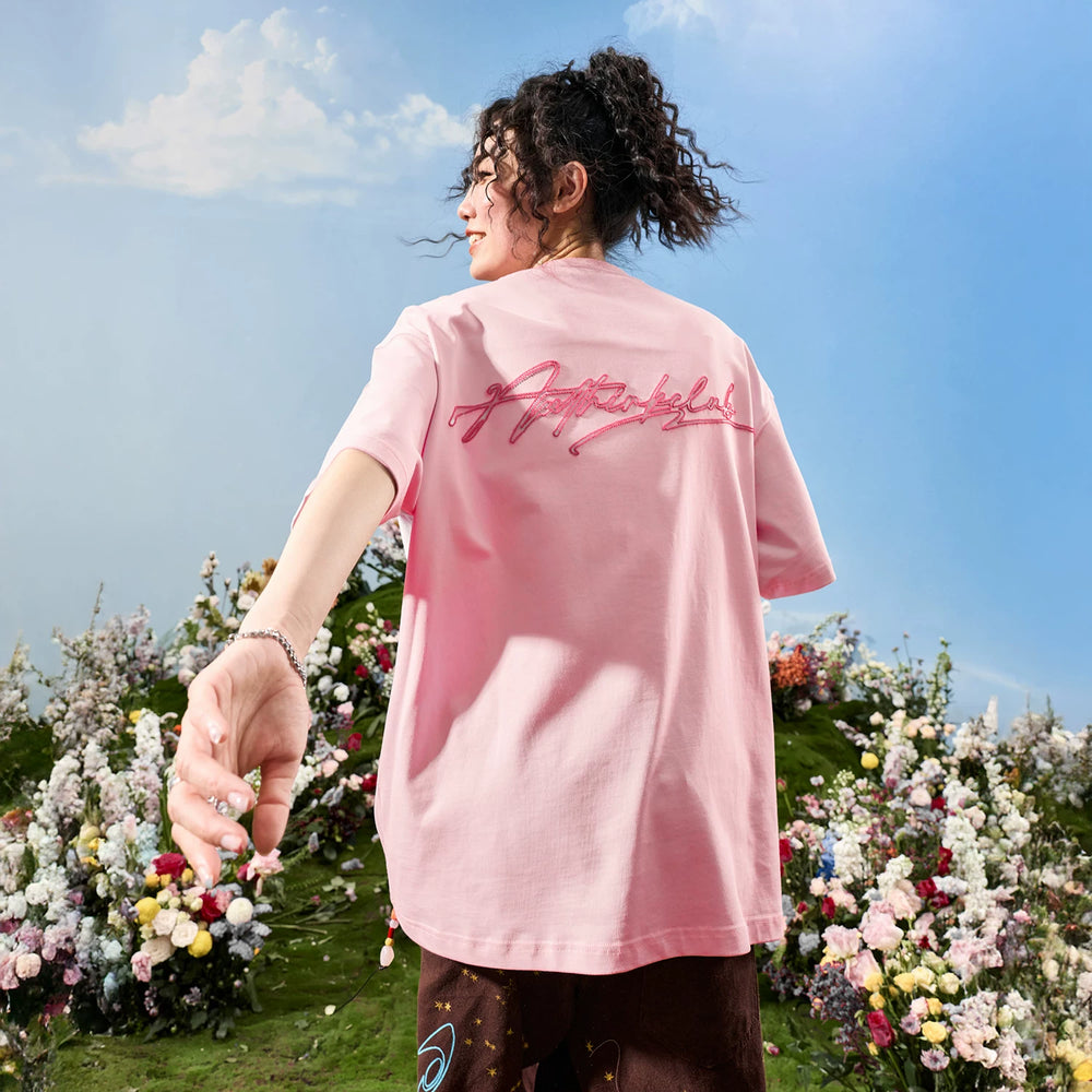 Nuthink American Dopamine Embroidered Letter Short Sleeve T-shirt Solona Cool Men and Women 2026 Summer New Collection