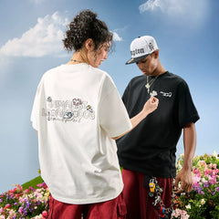 Nuthink American Trendy Brand Embroidered Dog Letter Short Sleeve T-shirt Cute Cartoon Men and Women 2026 Summer New Collection