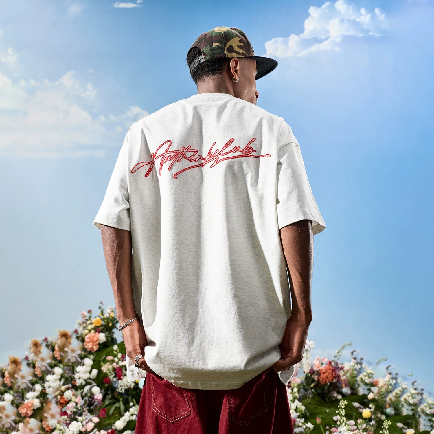 Nuthink American Dopamine Embroidered Letter Short Sleeve T-shirt Solona Cool Men and Women 2026 Summer New Collection