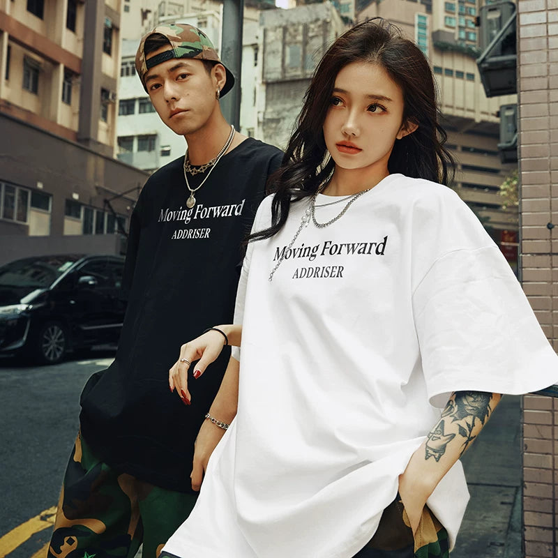 Nuthink trendy letter short sleeved T-shirt heavyweight American 280g half sleeved T-shirt for men and women summer 2026