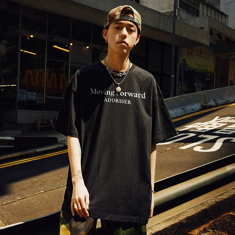 Nuthink trendy letter short sleeved T-shirt heavyweight American 280g half sleeved T-shirt for men and women summer 2026