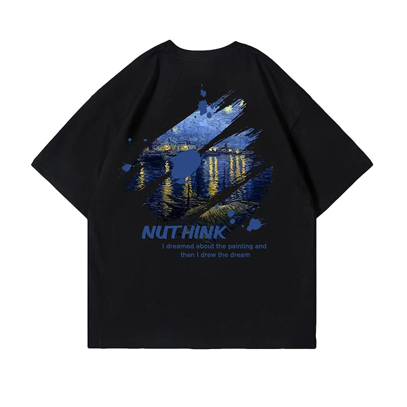 Nuthink American Trendy Summer Chic Short sleeved T-shirt Men's Trendy Brand Ins Loose Large Fat Guy Half cut Sleeve Trendy