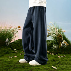 American retro sweatpants, straight leg wide leg pants, thick and loose pants, casual and plush pants for men, spring 2026