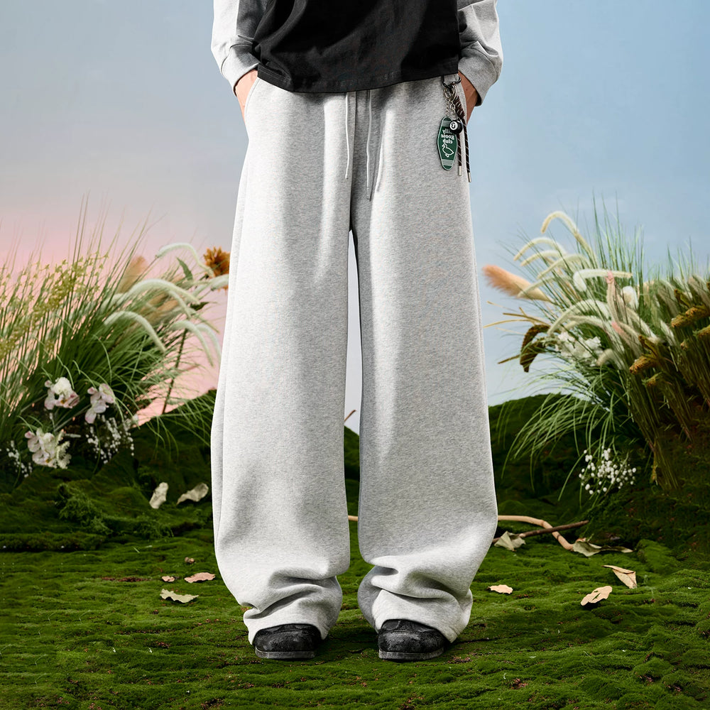 American retro sweatpants, straight leg wide leg pants, thick and loose pants, casual and plush pants for men, spring 2026